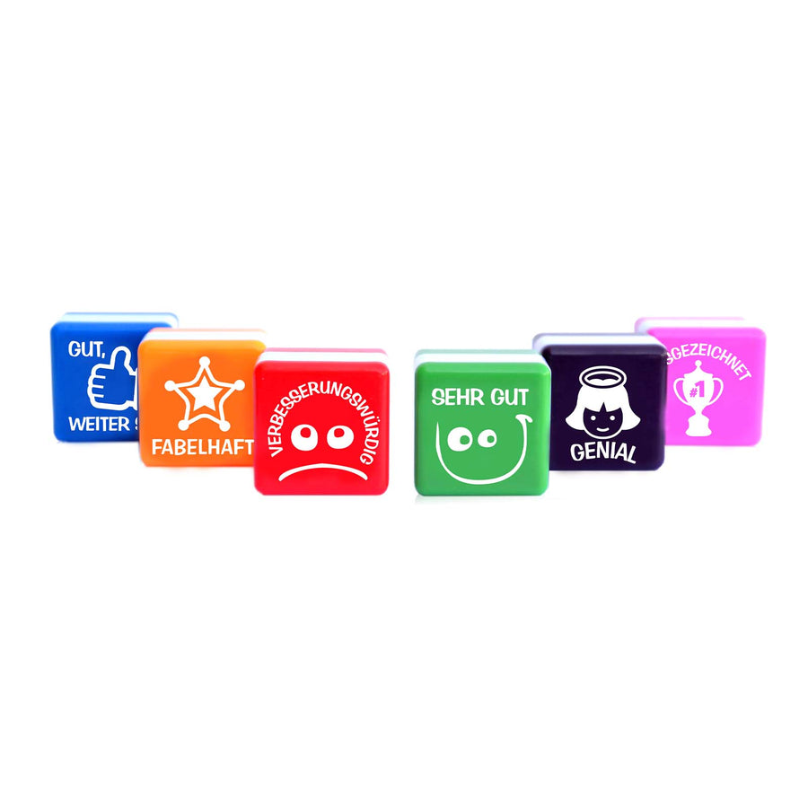 Office Box - Set de 6 Sellos de Motivación Especial Profesores. Idioma Alemán