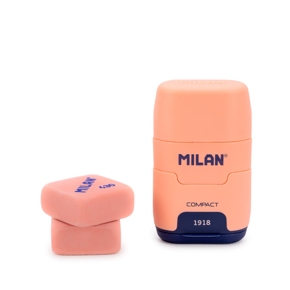 MILAN BYM10140SNCP - Blíster Afilaborra Compact 1918 con 2 Gomas de Recambio Incluidas. Rosa