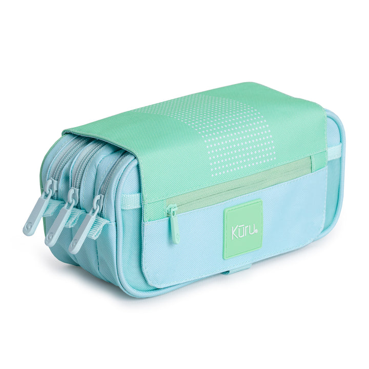 Grafoplás Kuru - Estuche Portatodo Triple con Solapa para Material Escolar. Verde