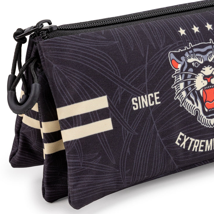ColePack PRODG - Estuche Triple de 2 Cremalleras con Material Escolar Incluido. Tiger