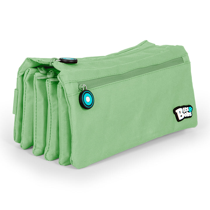 ColePack Eco36 - Estuche Cuadruple de 4 Cremalleras con Material Escolar Incluido. Menta