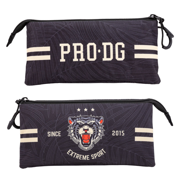 ColePack PRODG - Estuche Triple de 2 Cremalleras con Material Escolar Incluido. Tiger