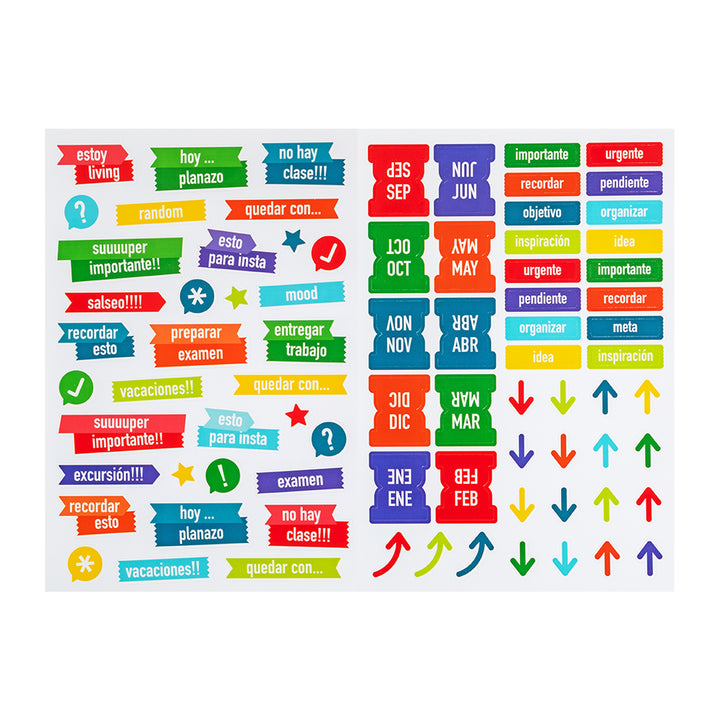 Grafoplás Kuru - Agenda Escolar A5 2DP Curso 24-25 y Estuche Portatodo Triple. Turquesa