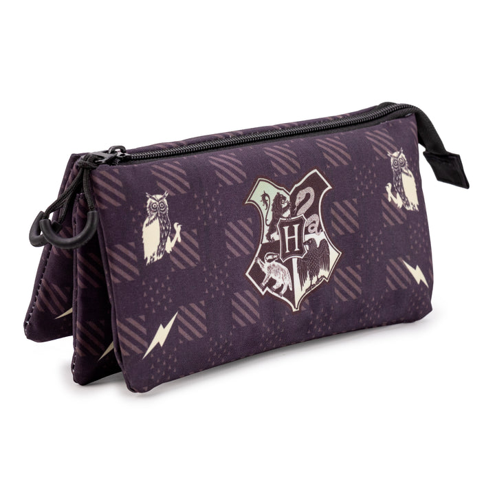 HARRY POTTER - Estuche Escolar Triple Portatodo con 2 Cremalleras. Hogwarts