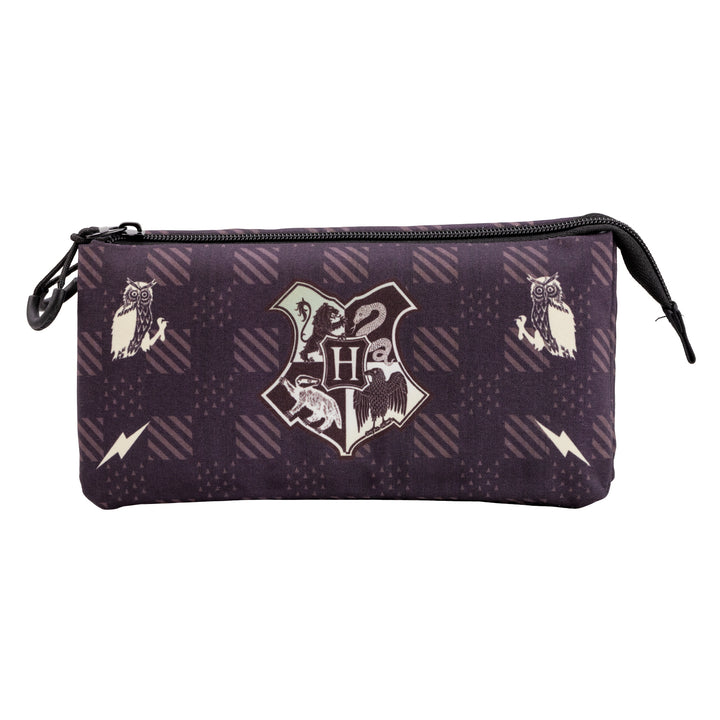 HARRY POTTER - Estuche Escolar Triple Portatodo con 2 Cremalleras. Hogwarts