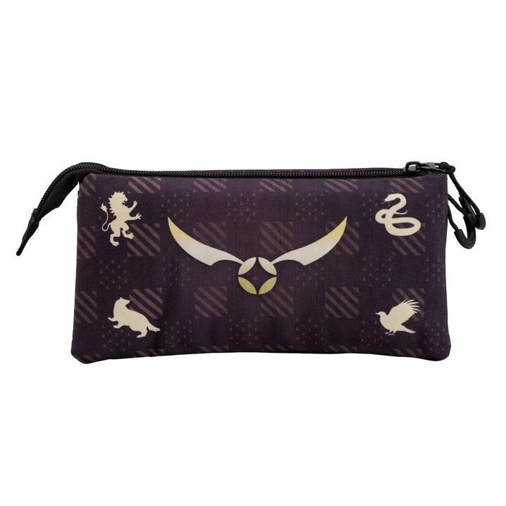 HARRY POTTER - Estuche Escolar Triple Portatodo con 2 Cremalleras. Hogwarts