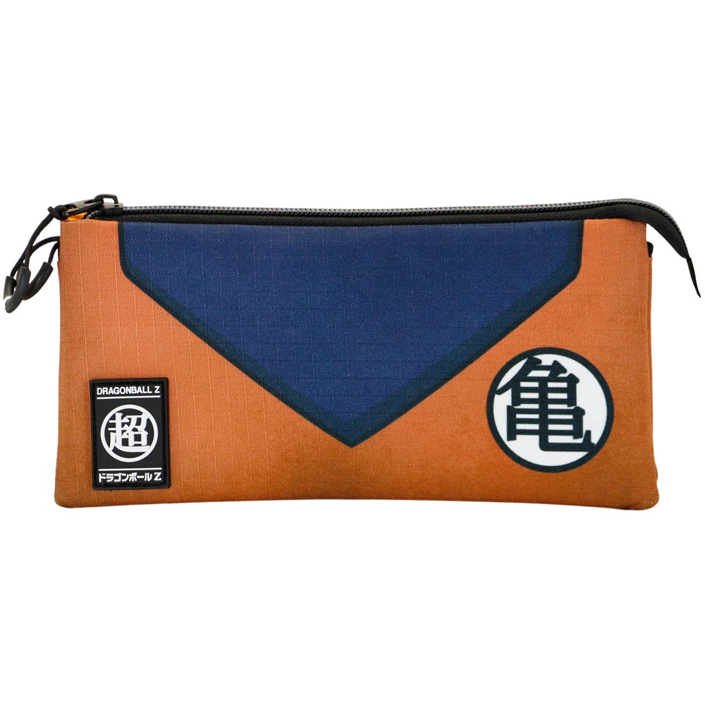 DRAGON BALL Suit - Estuche Escolar Triple Portatodo con 2 Cremalleras. Naranja