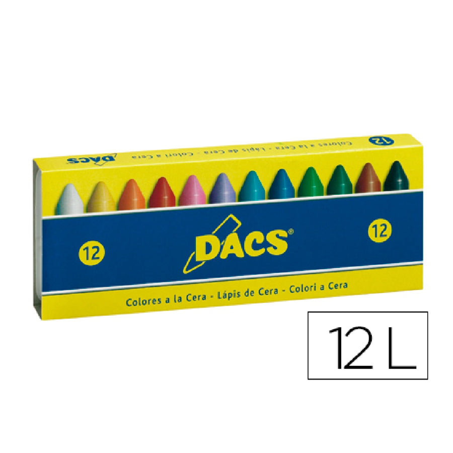 DACS - Lapices Cera Dacs Caja de 12 Colores Surtidos