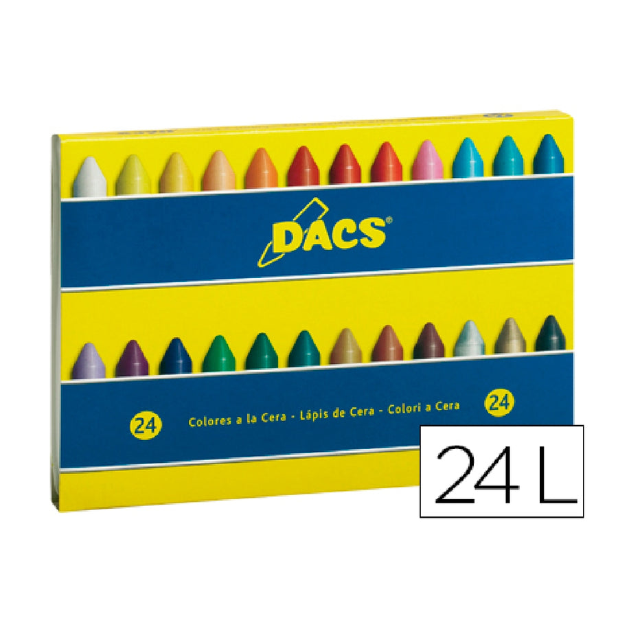 DACS - Lapices Cera Dacs Caja de 24 Colores Surtidos