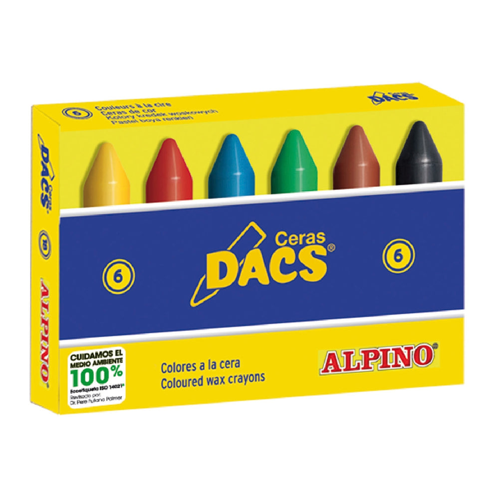 DACS - Lapices Cera Dacs Caja de 6 Colores Surtidos