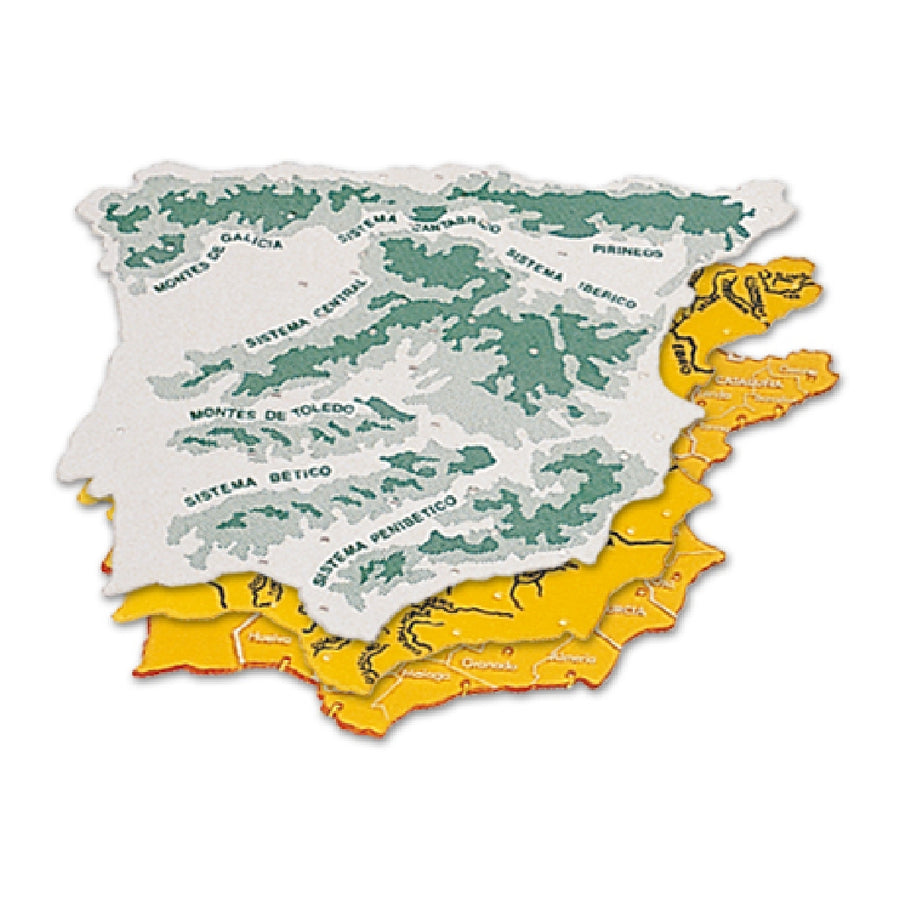 LIDERPAPEL - Plantilla Liderpapel Mapa Espana Plastico 22x18 cm Bolsa de 3 Unidades