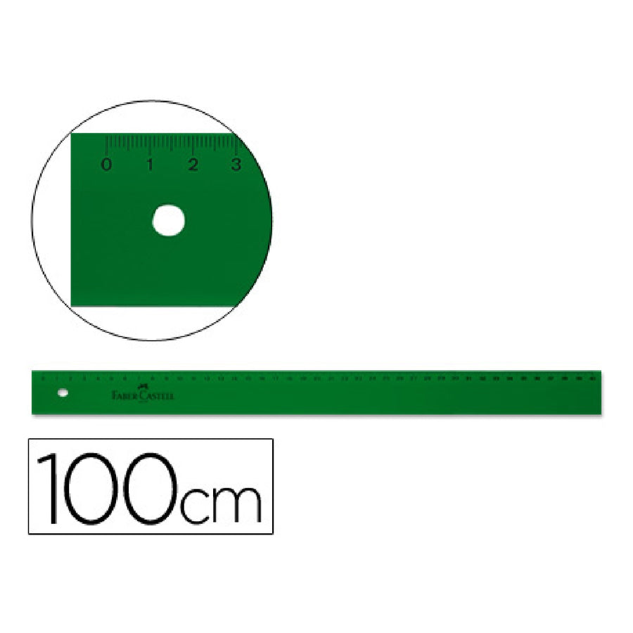 FABER CASTELL - Regla Faber Castell 100 cm Plastico Verde