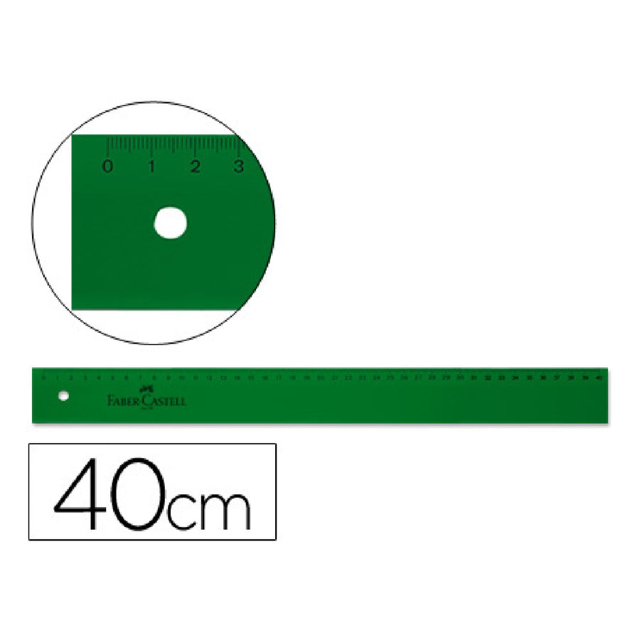 FABER CASTELL - Regla Faber Castell 40 cm Plastico Verde