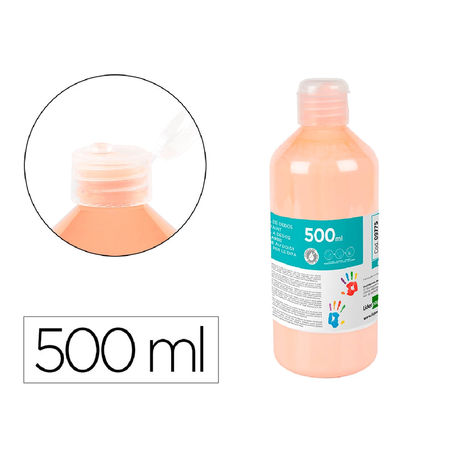 LIDERPAPEL - Pintura Dedos Liderpapel Botella de 500 ML Carne