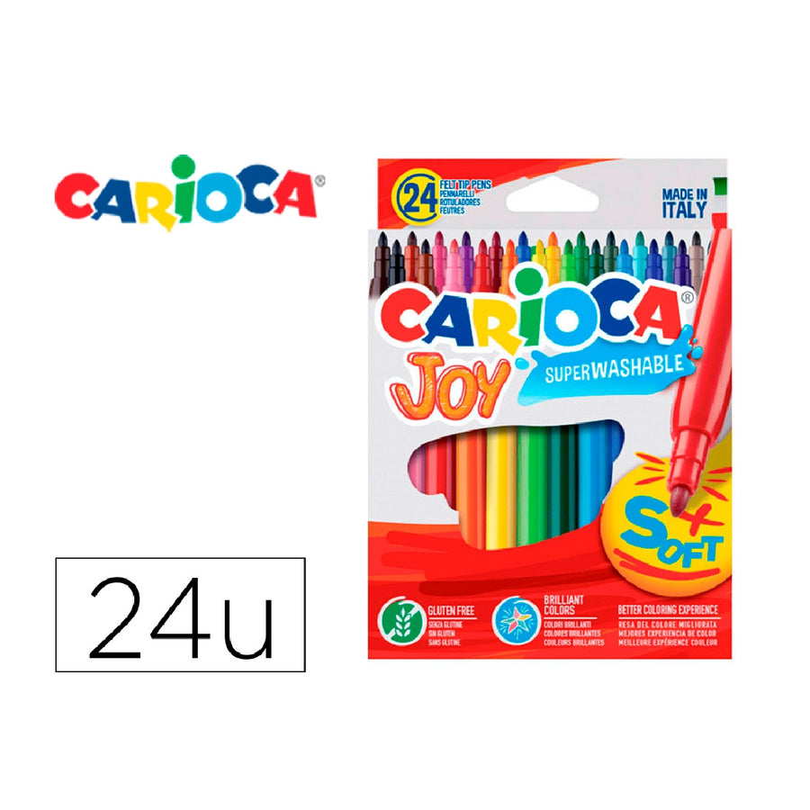 CARIOCA - Rotulador Carioca Joy Caja de 24 Colores Surtidos