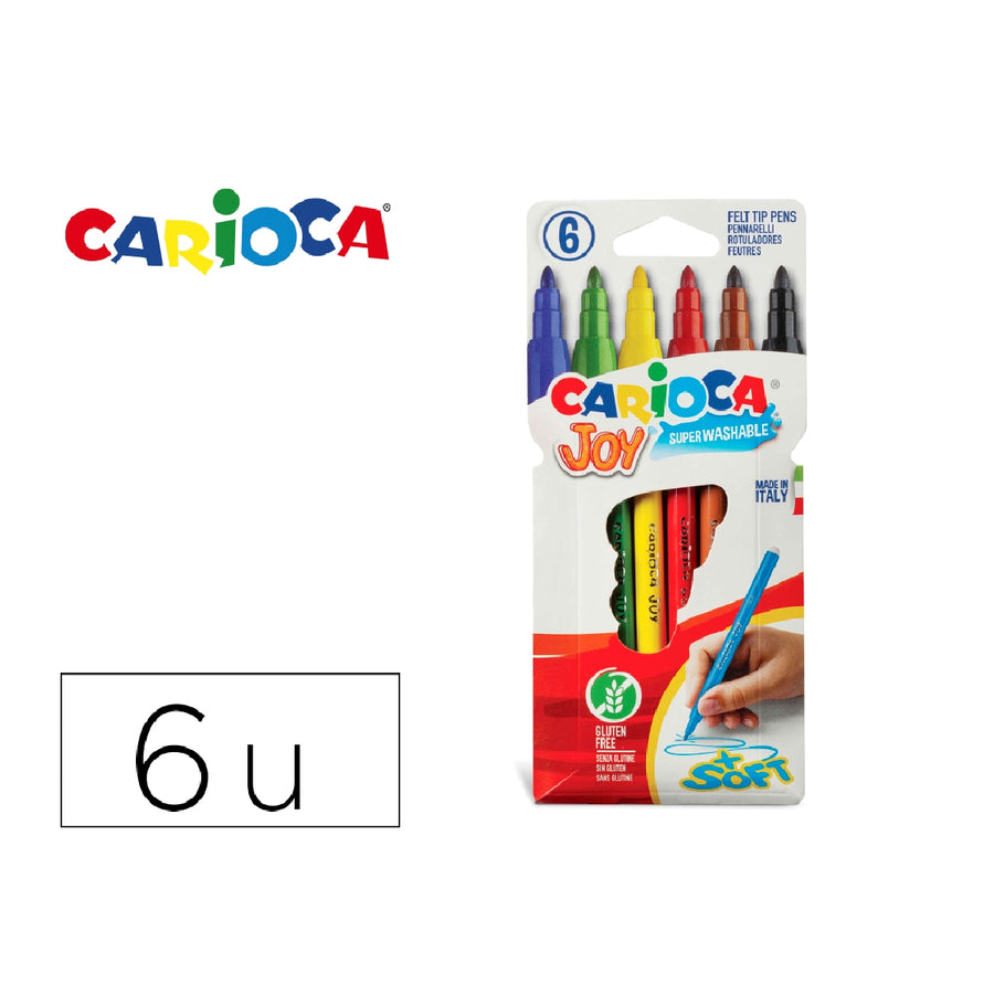 CARIOCA - Rotulador Carioca Joy Caja de 6 Colores Surtidos