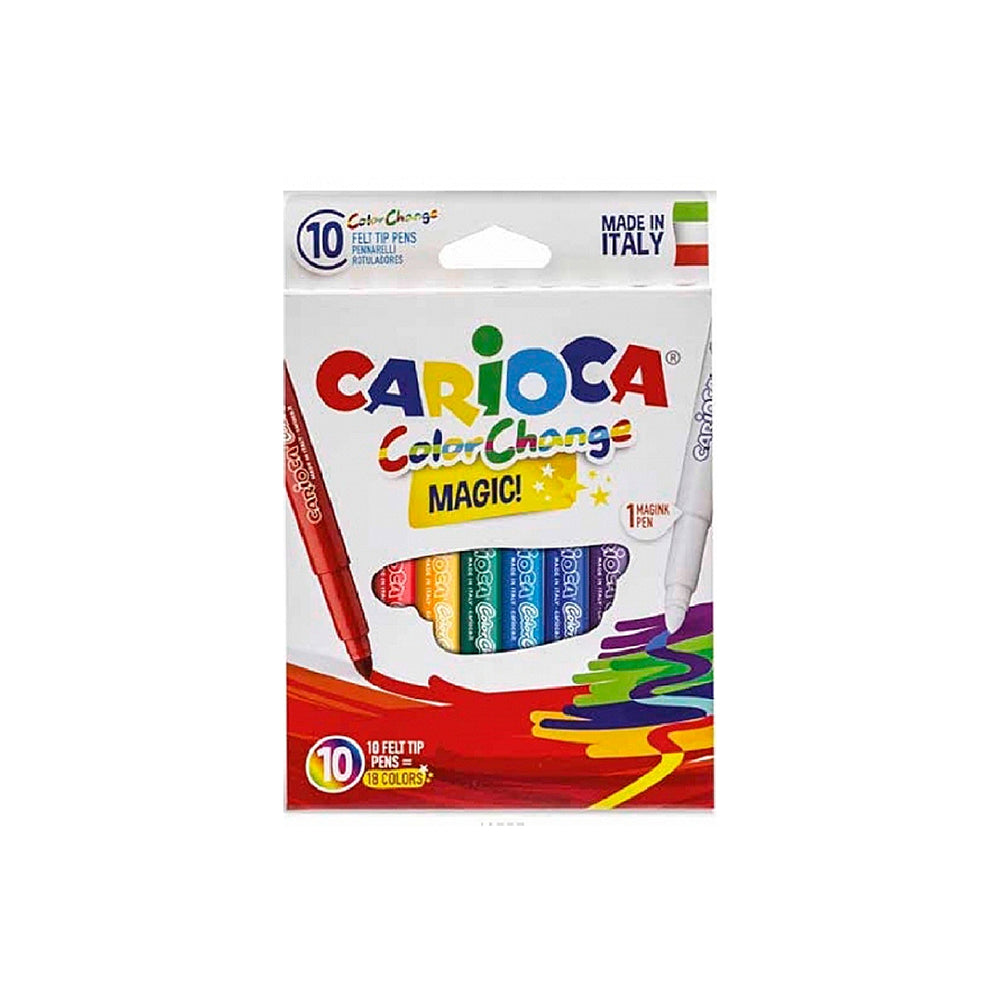 CARIOCA - Rotulador Carioca Cambia Color Tinta Magica Caja de 10 Unidades Colores Surtidos