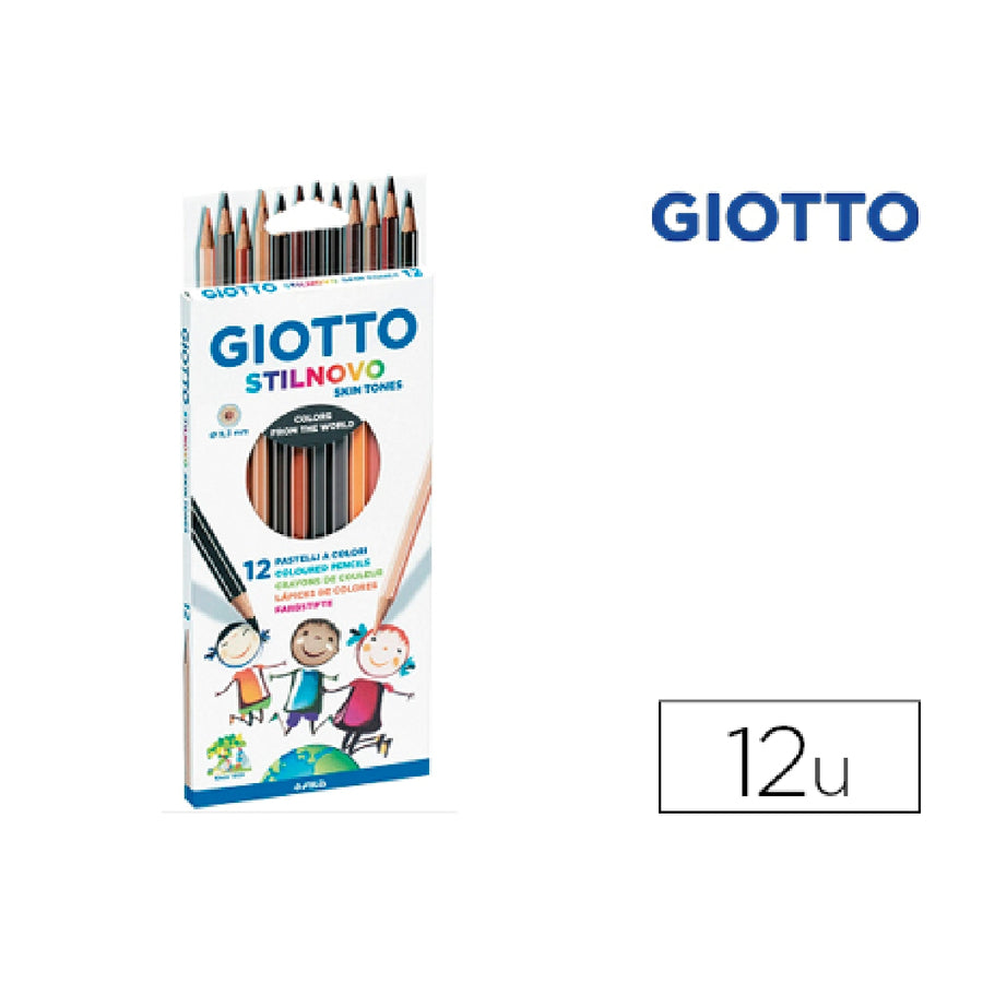 GIOTTO - Lapices de Colores Giotto Stilnovo Skin Tones Caja de 12 Colores Surtidos