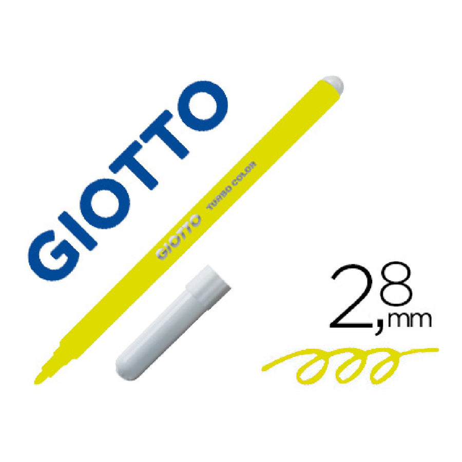 GIOTTO - Rotulador Giotto Turbo Color Lavable Con Punta Bloqueada Unicolor Amarillo
