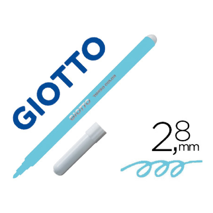 GIOTTO - Rotulador Giotto Turbo Color Lavable Con Punta Bloqueada Unicolor Azul Claro