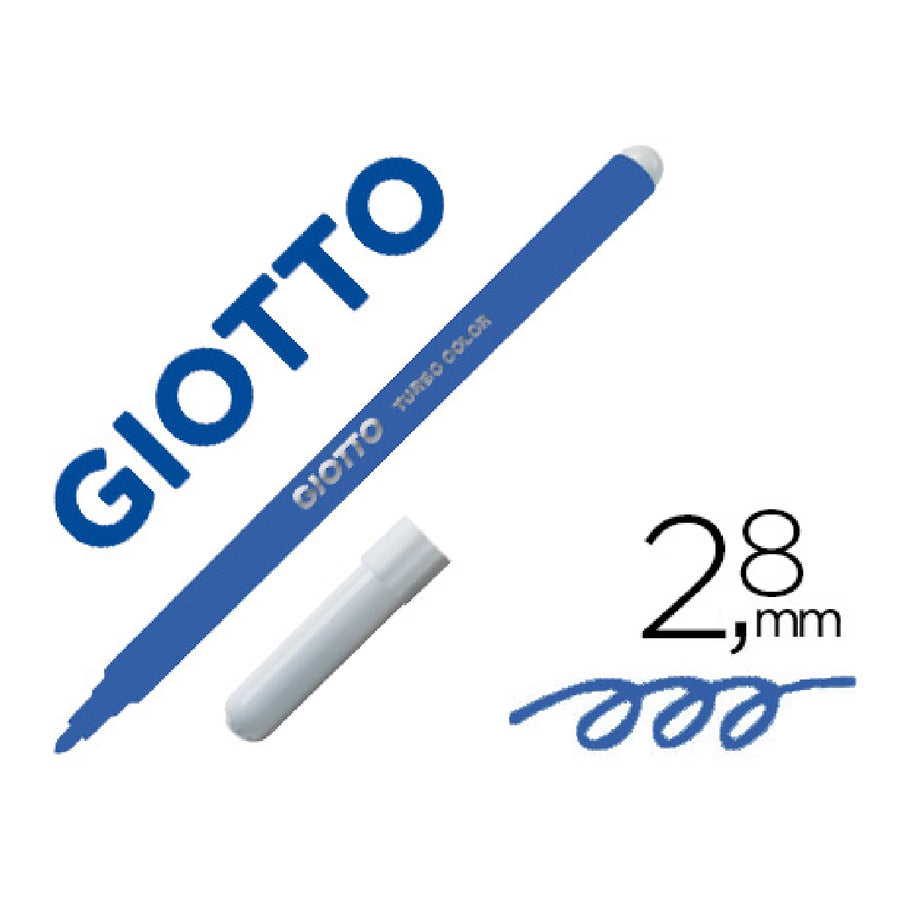 GIOTTO - Rotulador Giotto Turbo Color Lavable Con Punta Bloqueada Unicolor Azul Oscuro