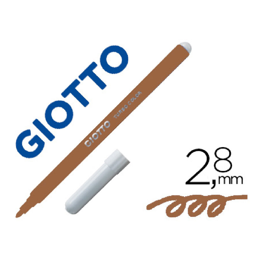 GIOTTO - Rotulador Giotto Turbo Color Lavable Con Punta Bloqueada Unicolor Marron
