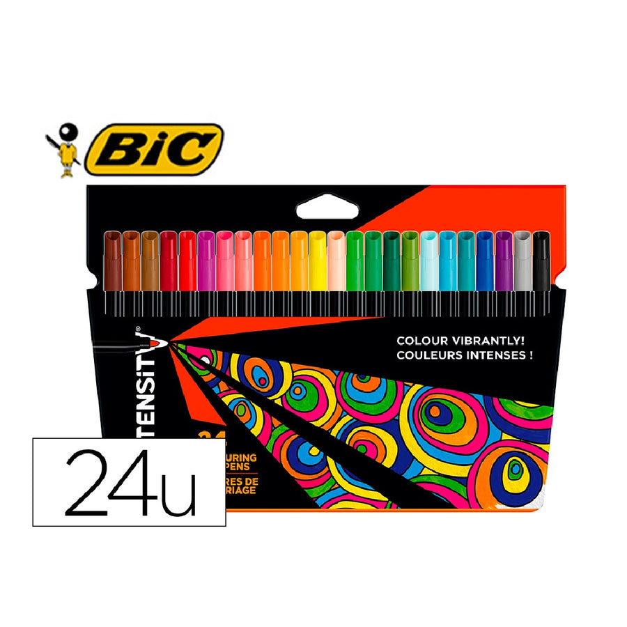 BIC - Rotulador Bic Intensity Estuche de 24 Colores Surtidos