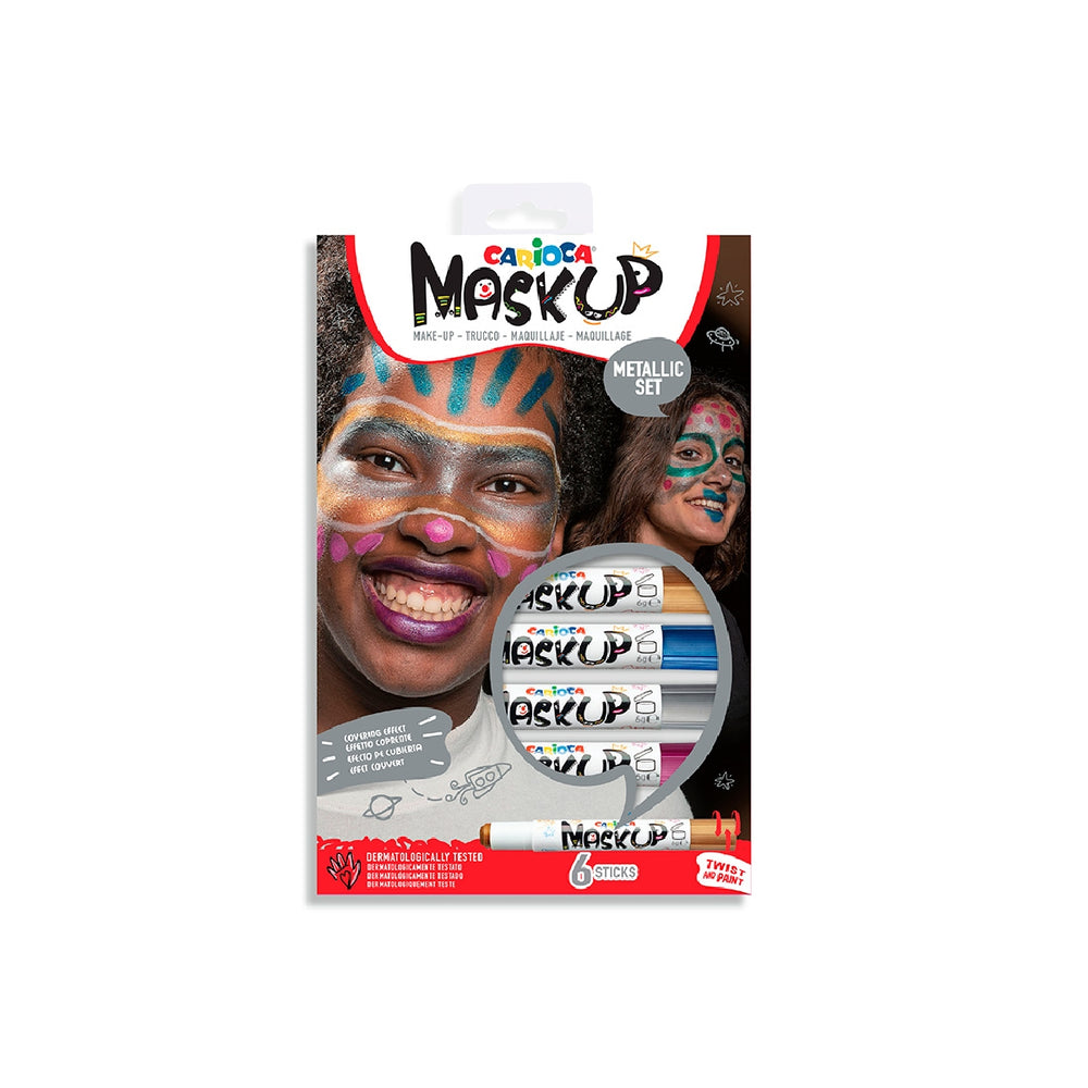 CARIOCA - Barra de Maquillaje Carioca Mask UP Metallic Caja de 6 Colores Surtidos