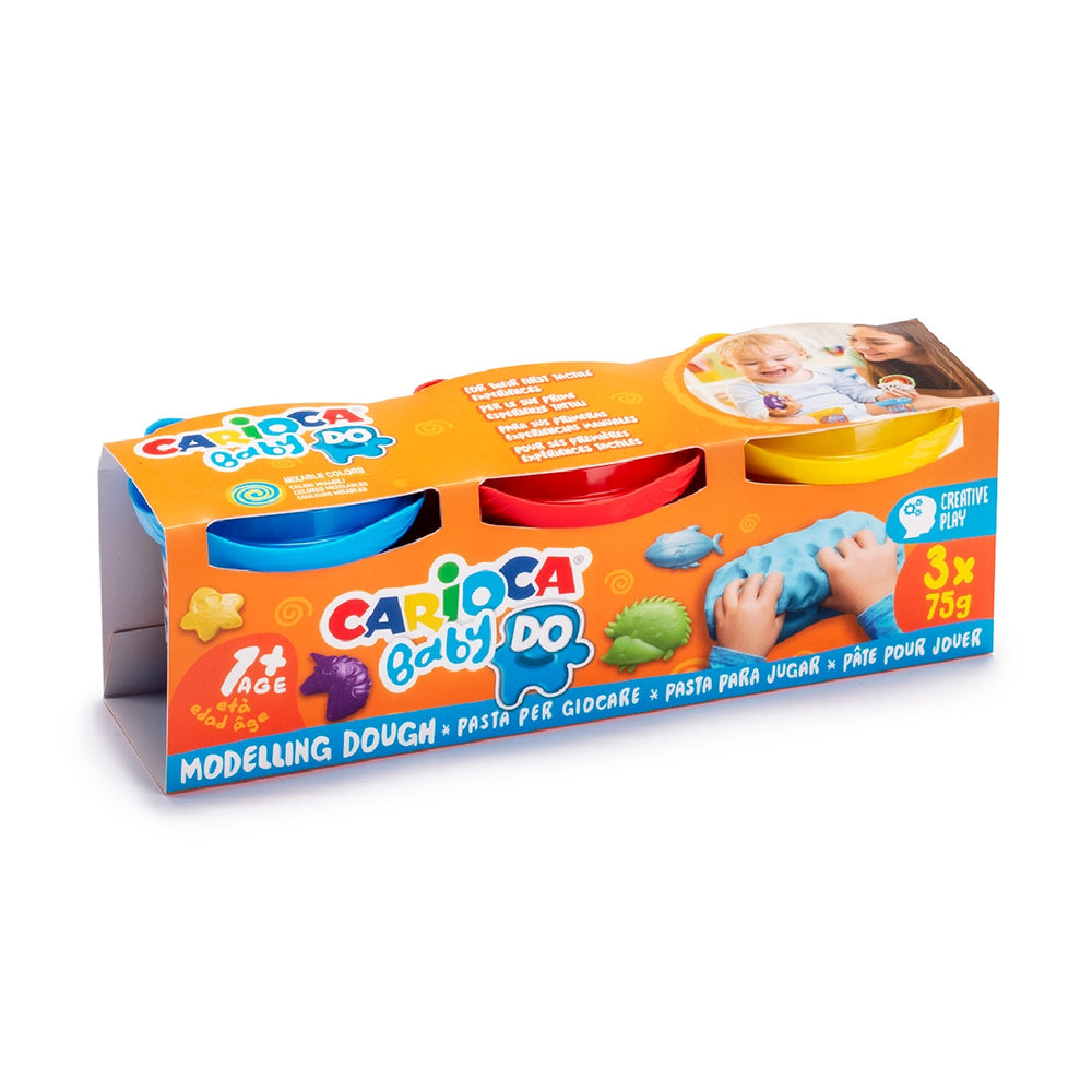 CARIOCA - Pasta de Modelar Carioca Baby Dough Bote 75 G Set de 3 Colores Surtidos