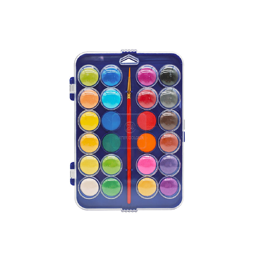 LIDERPAPEL - Acuarela Liderpapel 24 Colores Con Pincel Estuche de Plastico