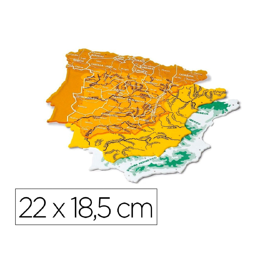 FAIBO - Plantilla Faibo Mapa Espana 22x18.5 cm Bolsa de 3 Unidades 100% Reciclable