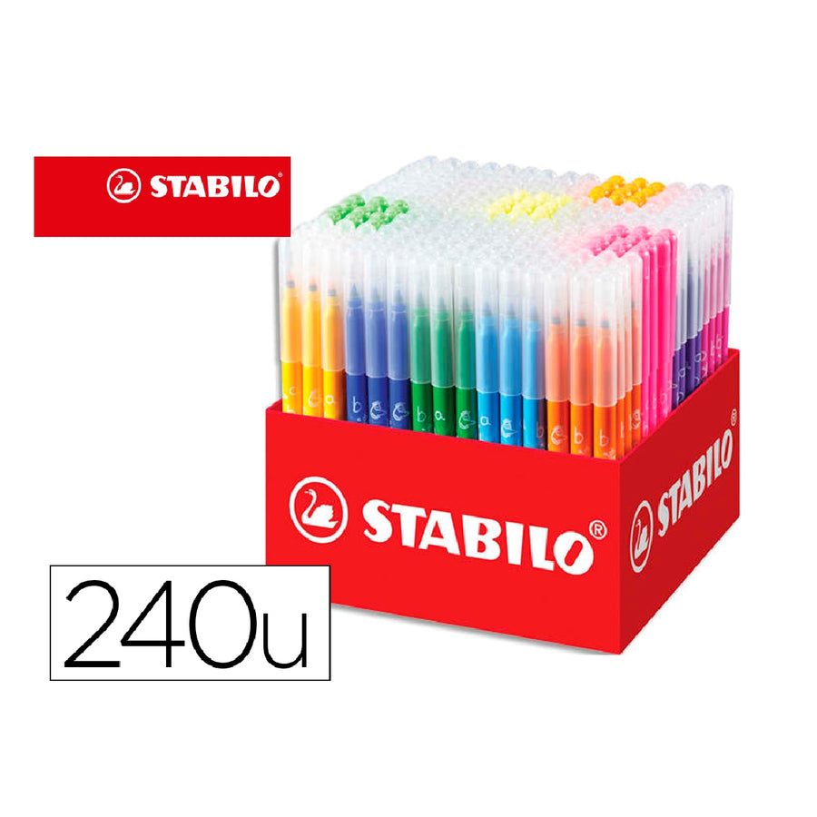STABILO - Lapices de Colores Stabilo Trio AZ School Pack de 240 Unidades Surtidas 20 Colores