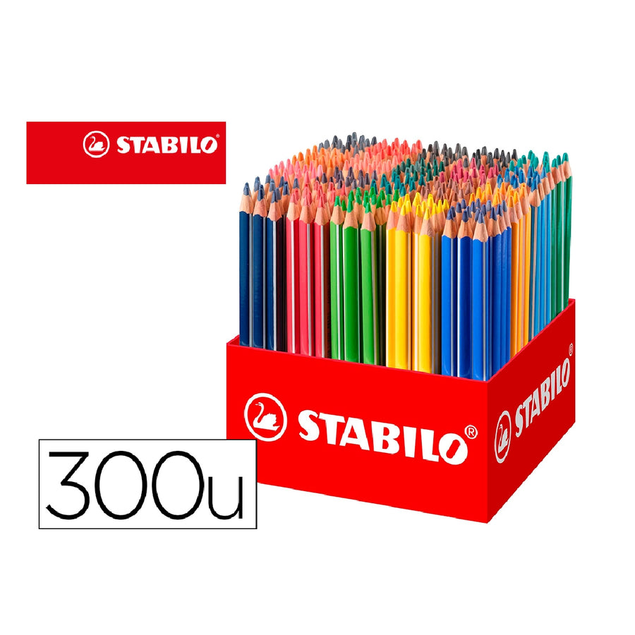 STABILO - Lapices de Colores Stabilo Trio AZ School Pack de 300 Unidades Surtidas 20 Colores