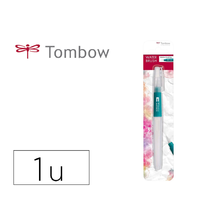 TOMBOW - Pincel Tombow Water Brush Con Deposito Rellenable Punta Media Blister de 1 Unidad