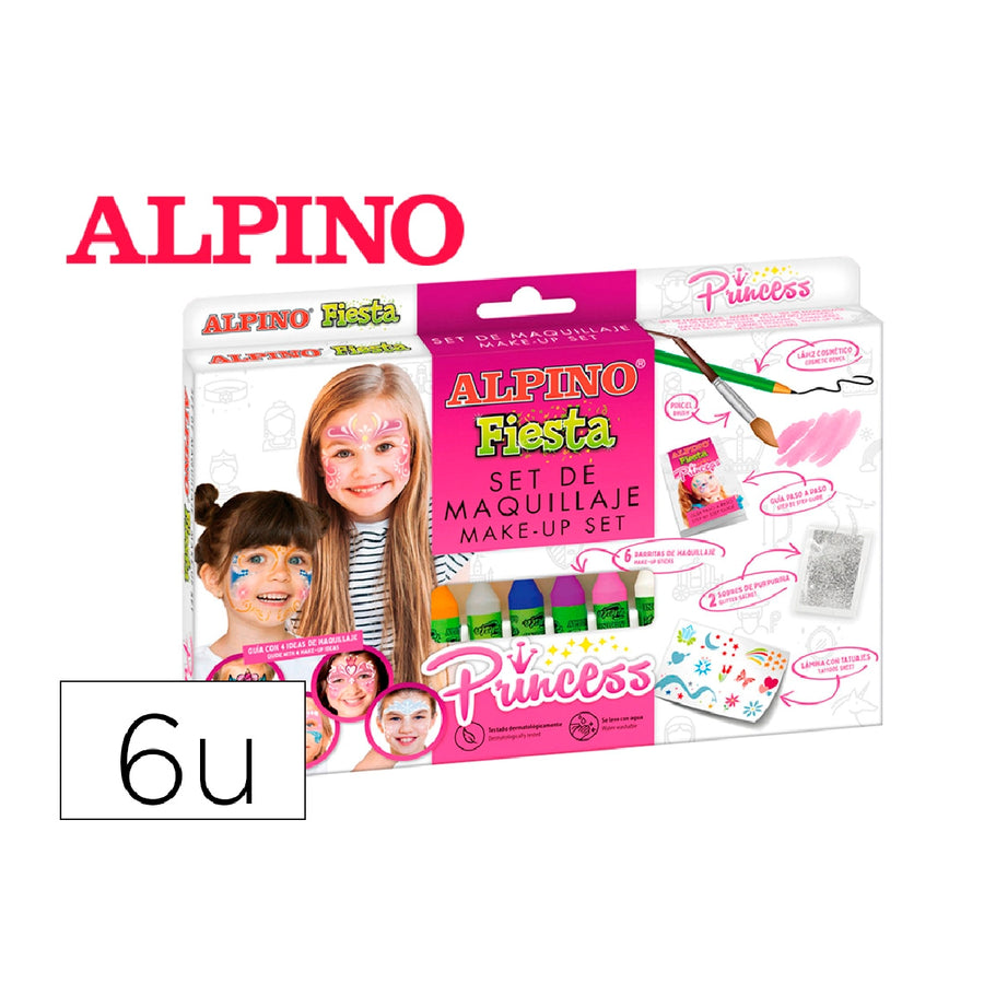 ALPINO - Barra de Maquillaje Alpino Princesa Caja de 6 Unidades Colores Surtidos
