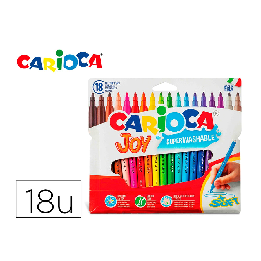 CARIOCA - Rotulador Carioca Joy Caja de 18 Colores Surtidos