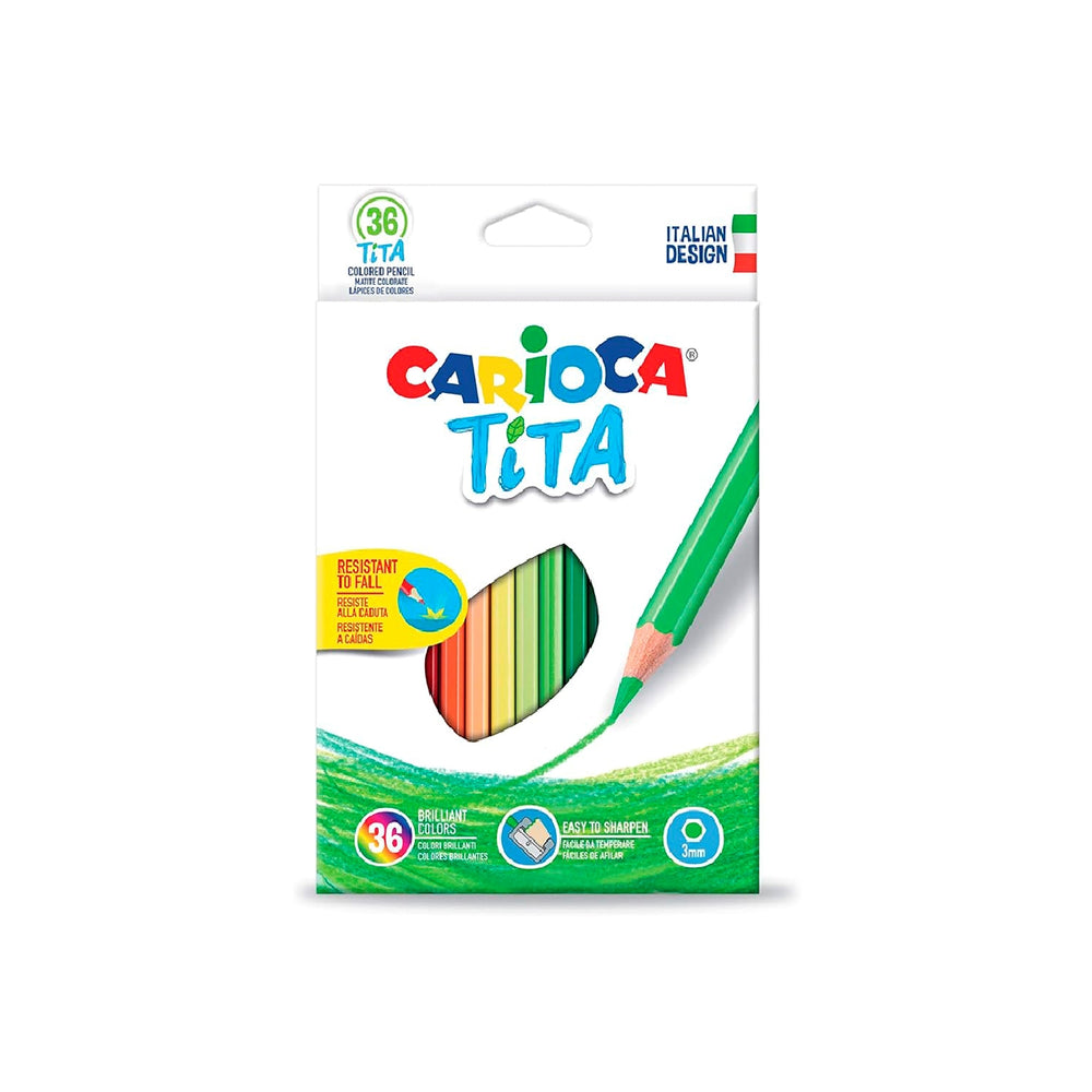 CARIOCA - Lapices de Colores Carioca Tita Hexagonal 12 Unidades Colores Surtidos + 2 Gratis