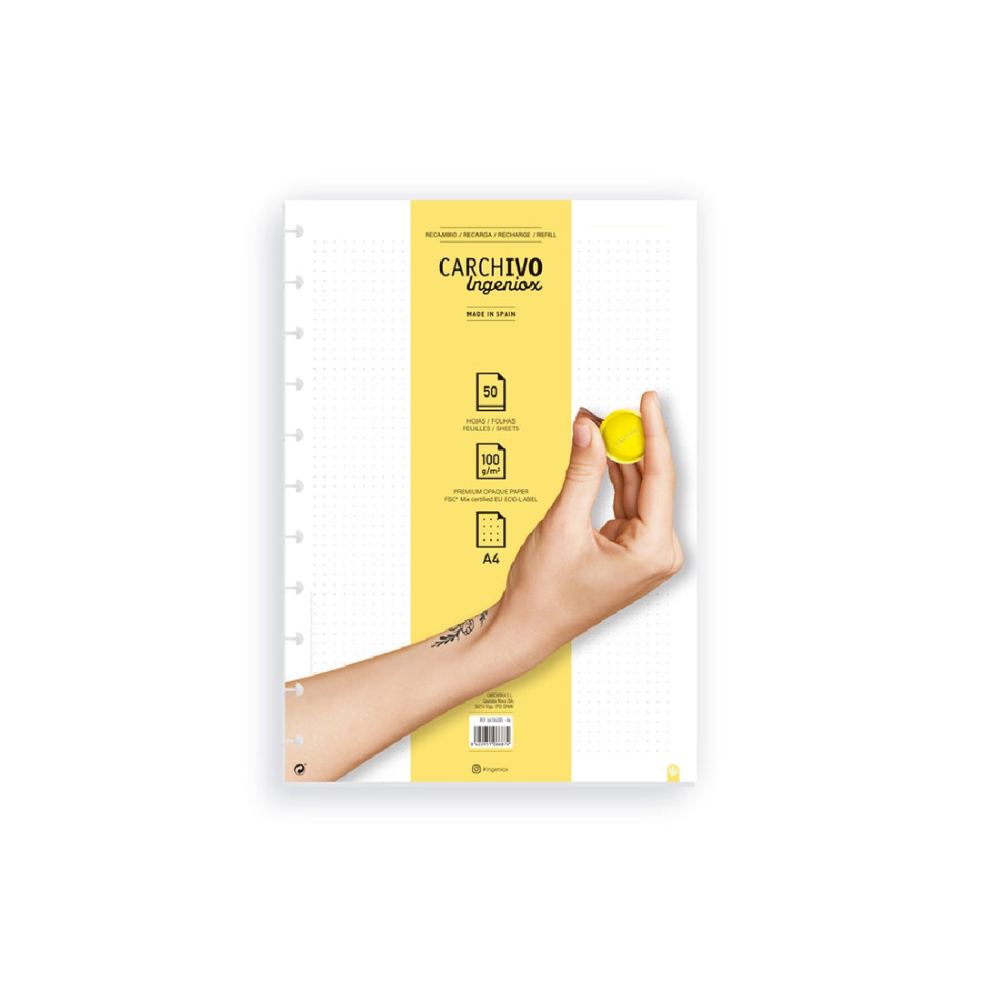 CARCHIVO - Recambio Cuaderno Carchivo Ingeniox A4 50 Hojas Dots