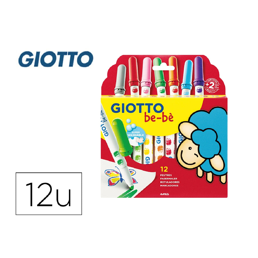 GIOTTO - Rotulador Giotto Super Bebe Caja de 12 Colores Surtidos