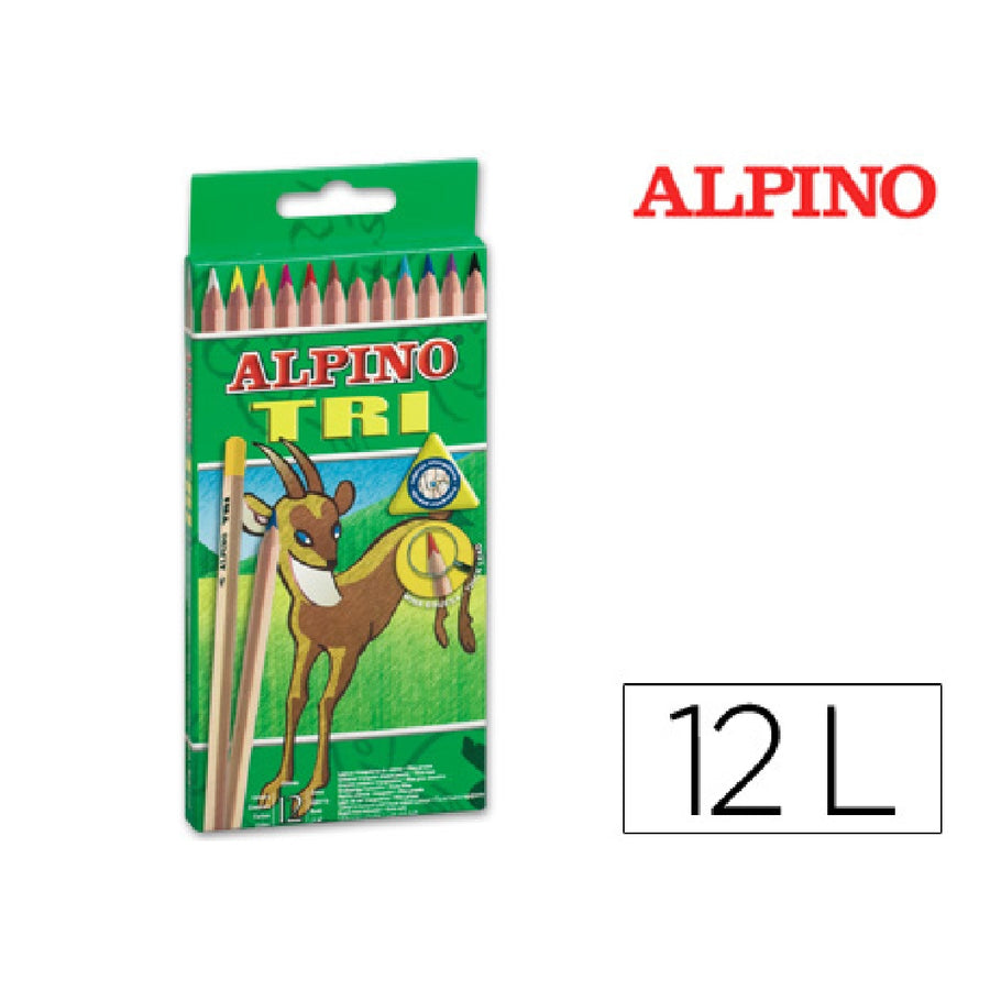 ALPINO - Lapices de Colores Alpino Tri Estuche de 12 Colores Surtidos