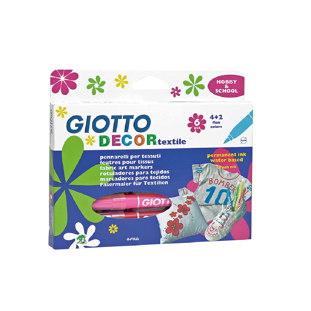 GIOTTO - Rotulador Giotto Decor Textile Para Camisetas 6 Colores