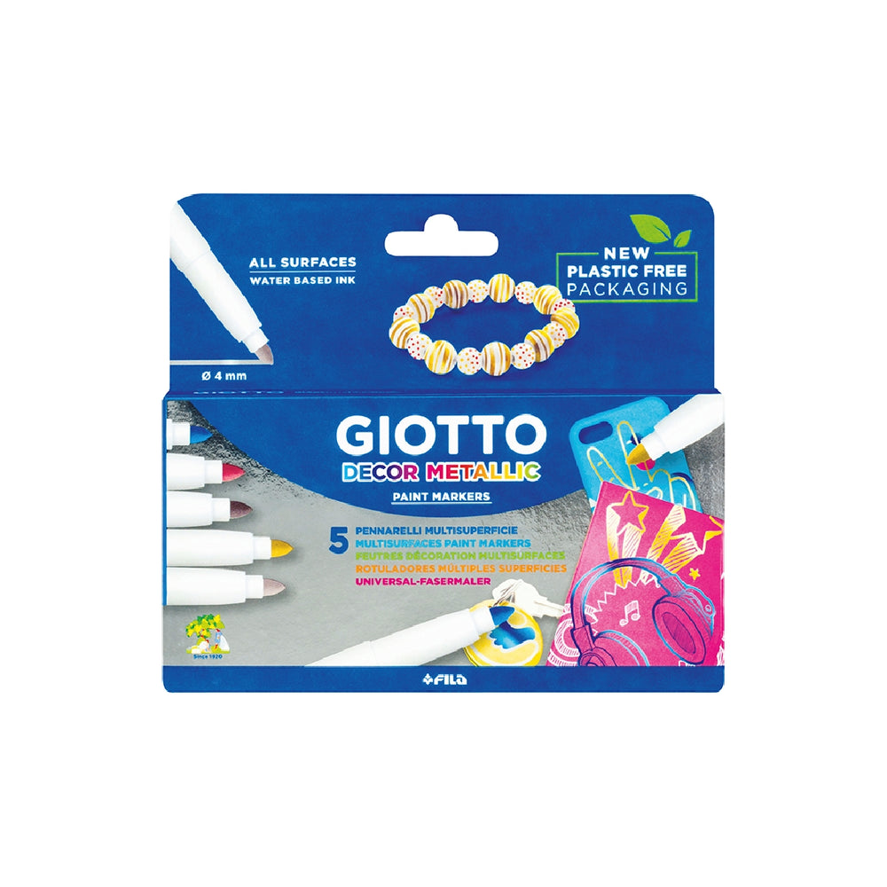GIOTTO - Rotulador Giotto Decor Metal Caja de 5 Rotuladores