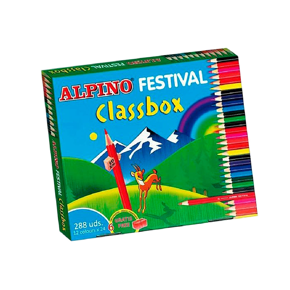 ALPINO - Lapices de Colores Alpino Festival Classbox Caja de 288 Unidades 12 Colores Surtidos