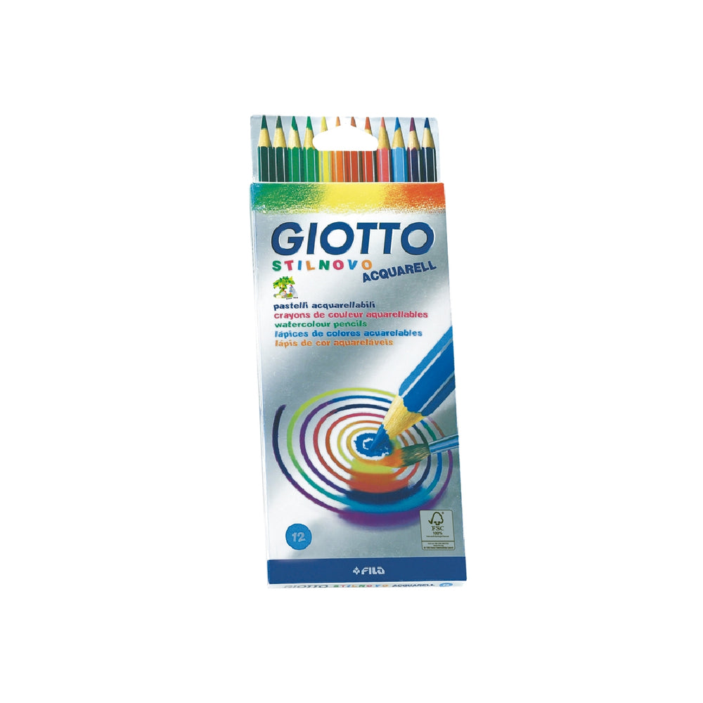 GIOTTO - Lapices de Colores Giotto Stilnovo Acuarelables Caja de 12 Colores Surtidos