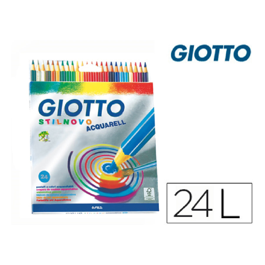 GIOTTO - Lapices de Colores Giotto Stilnovo Acuarelables Caja de 24 Colores Surtidos