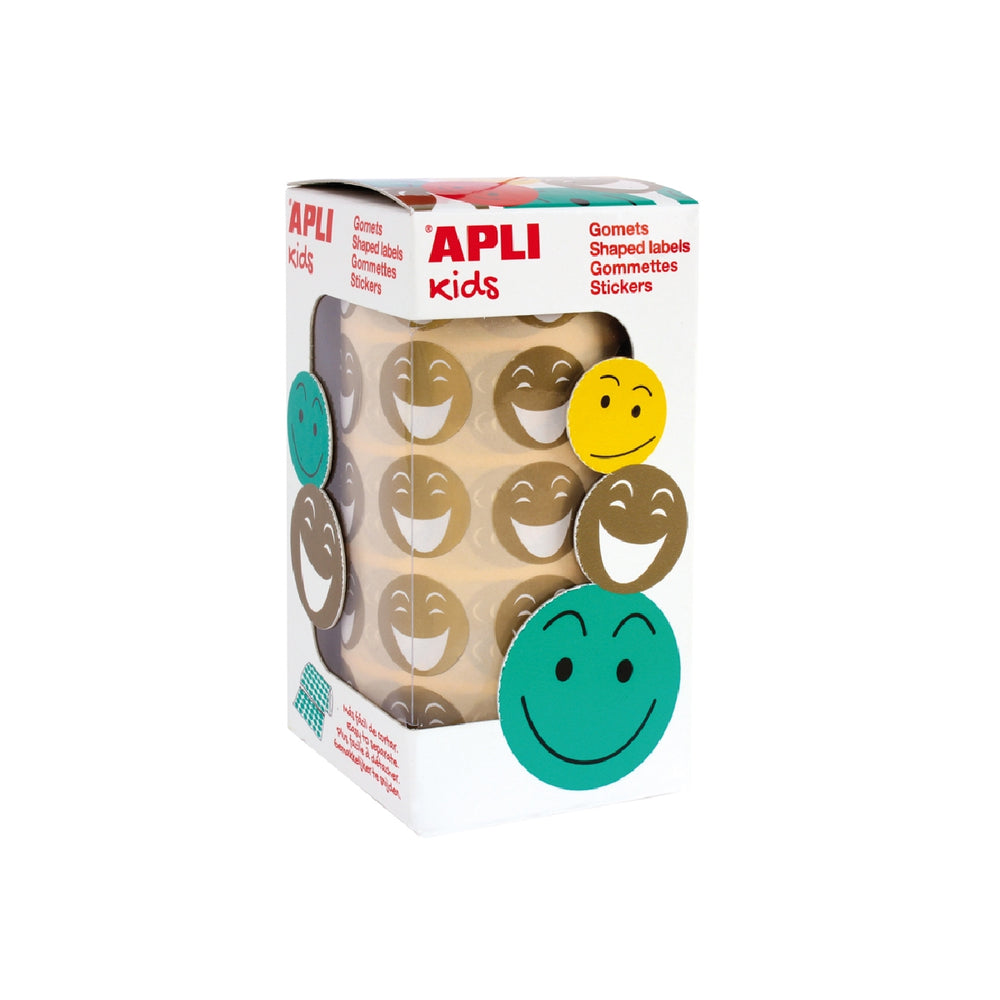APLI - Gomets Apli Autoadhesivo Smile Oro Cara Feliz Rollo de 900 Unidades