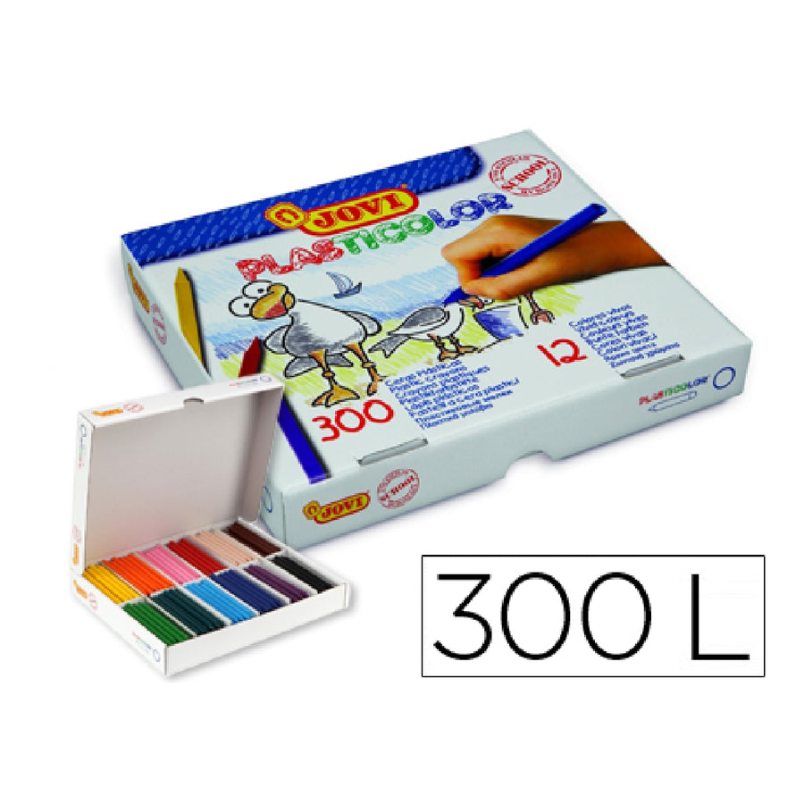 JOVI - Lapices Cera Jovi Plasticolor Caja de 300 Unidades 25 Colores Surtidos