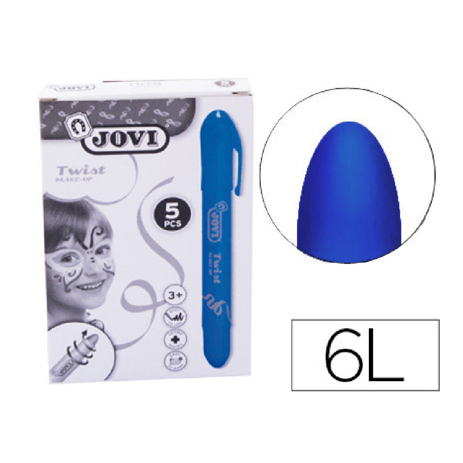 JOVI - Barra de Maquillaje Jovi Twist Make-UP Azul Caja de 5 Unidades