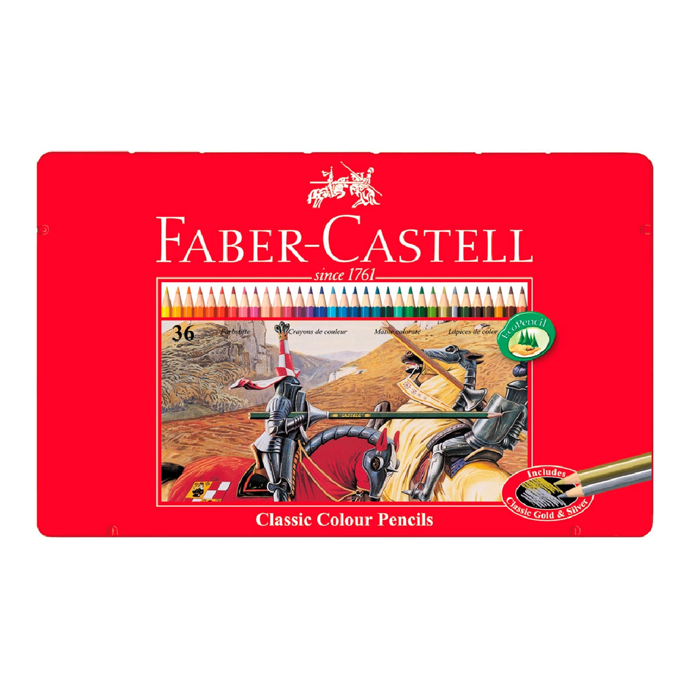 FABER CASTELL - Lapices de Colores Faber Castell Caja Metalica de 36 Colores Surtidos