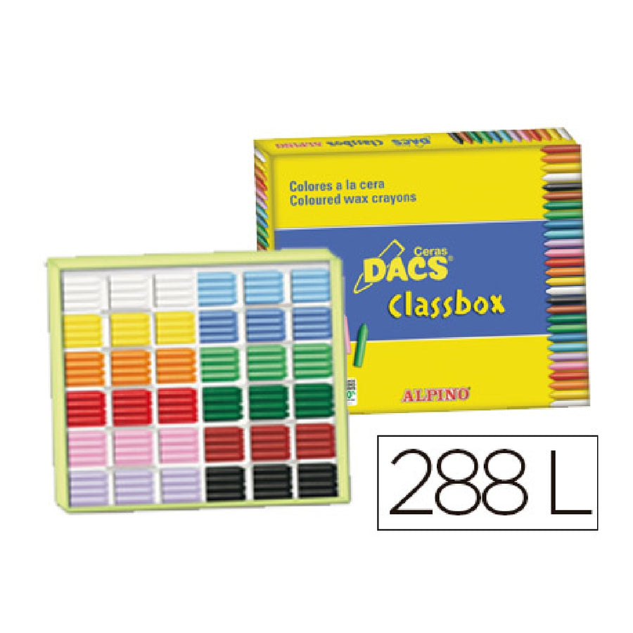 DACS - Lapices Cera Dacs Classbox Caja de 288 Unidades 12 Colores Surtidos